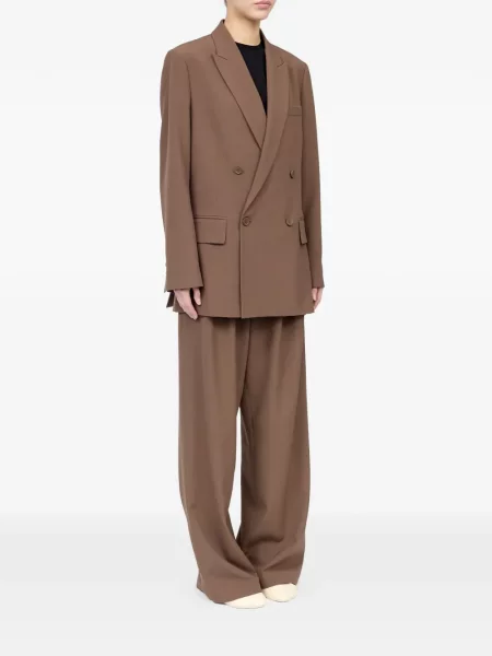 Μάλλινος μπλέιζερ Mm6 Maison Margiela καφέ
