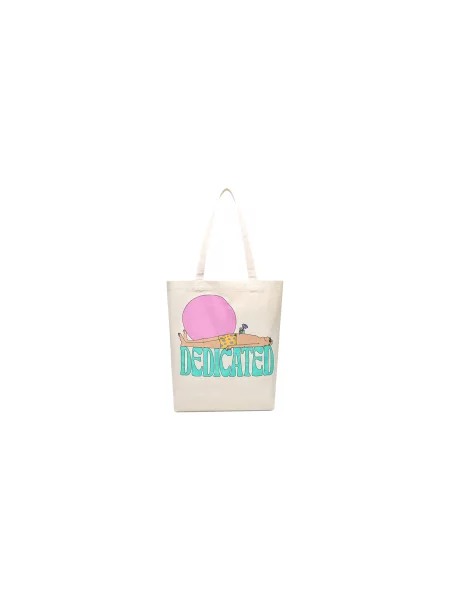 Dedicated Tote Bag Torekov Vacay Logo Off-White Unisex Plecaki i torby Dedicated Krem Size: One size biały