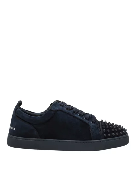 Sneakersy Christian Louboutin zamszowe z ćwiekami niebieskie