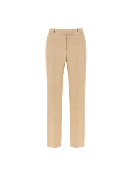 Lniane spodnie Alberto Biani beżowe