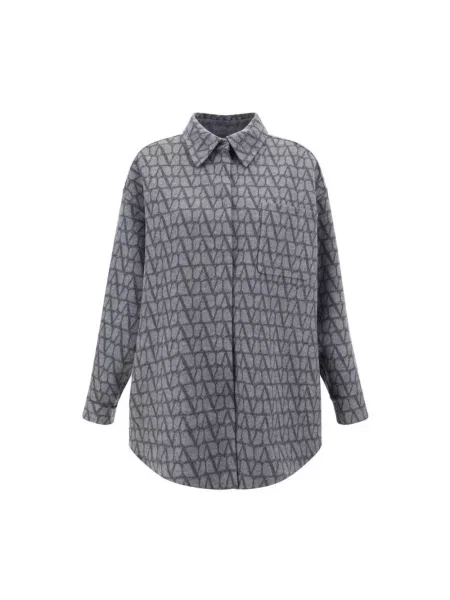 Lniana koszula Valentino szara