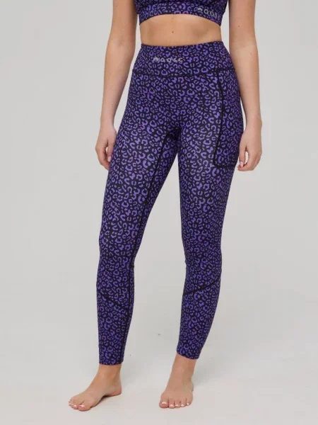 Legginsy Infinite z wysokim stanem – panterka fioletowa
