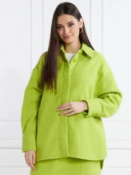 Samsøe Samsøe Geacă | Oversize fit cu adaos de lână verde