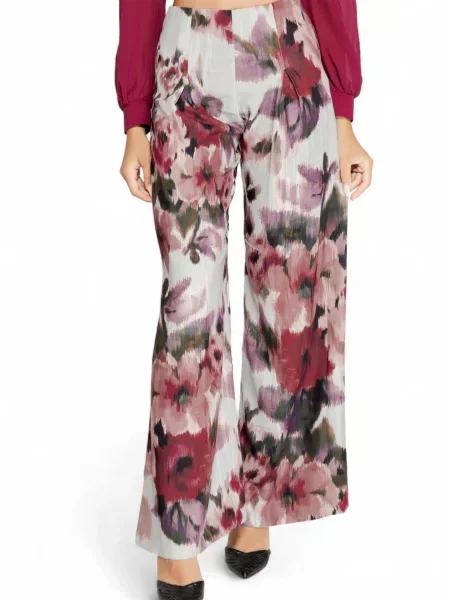 Wielobarwność spodnie Rinascimento w kwiatki szare