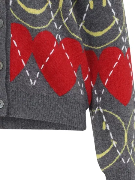 Cardigan Moschino cu motiv cu inimi gri