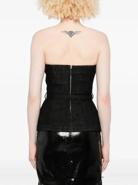 Top Self-portrait din dantelă negru