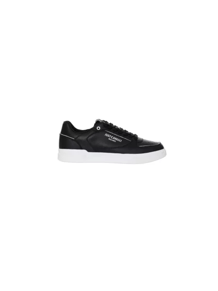 Sneakersy Just Cavalli skórzane z nadrukiem czarne