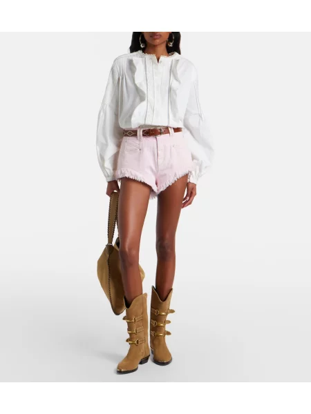 Pantaloni scurți din denim Isabel Marant roz