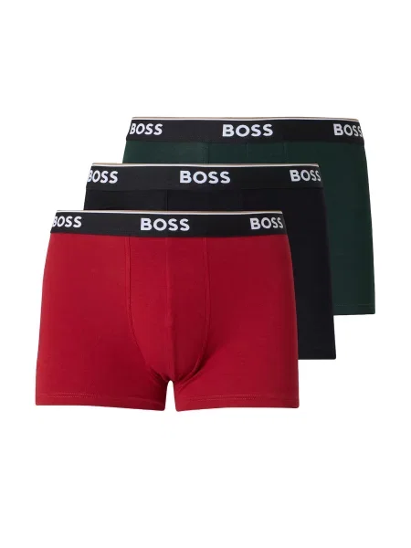 BOSS Boxeri Power verde închis / roșu / roșu vin negru