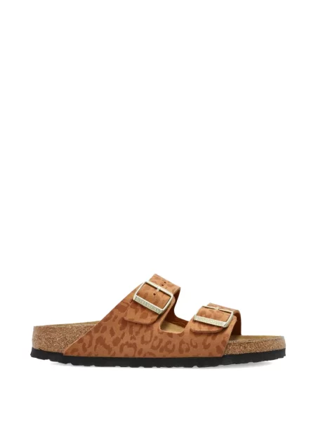 Sandale Birkenstock cu imagine cu model leopard portocaliu