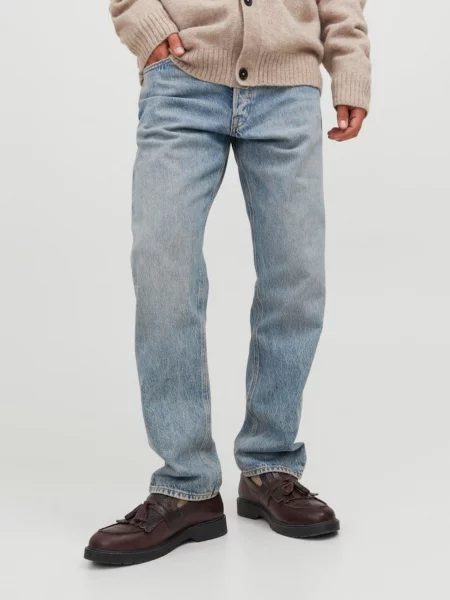 Прямі джинси JACK & JONES світло-синій бавовна/перероблена сині