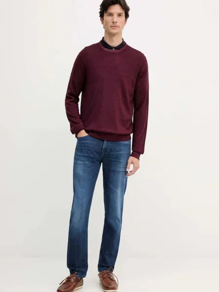 Michael Kors sweter wełniany lekki bordowy