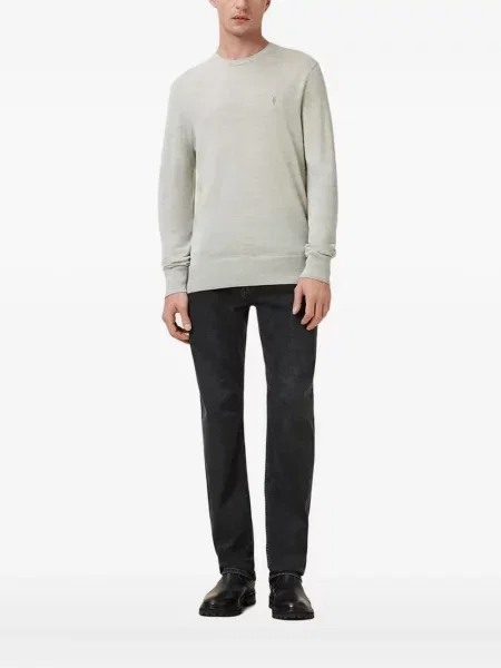 Pulover Allsaints cu broderie cu decolteu rotund verde