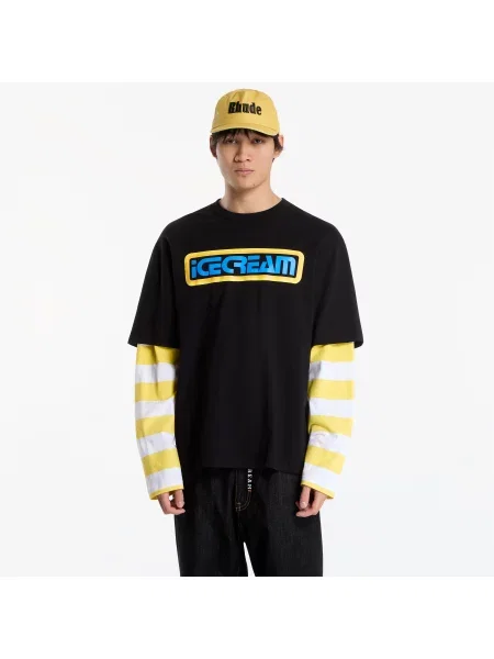 Póló Billionaire Boys Club Icecream Vault Stripe Layered Ls T-Shirt Black XL fekete