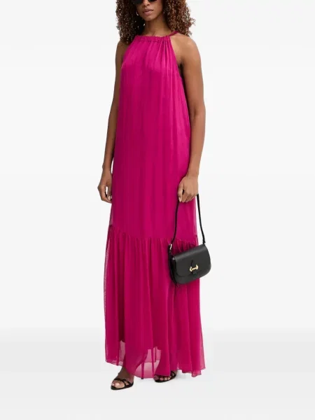 Rochie maxi Haveone cu gât halter roz