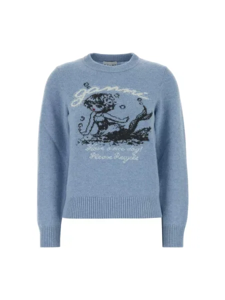 Sweter Ganni niebieski