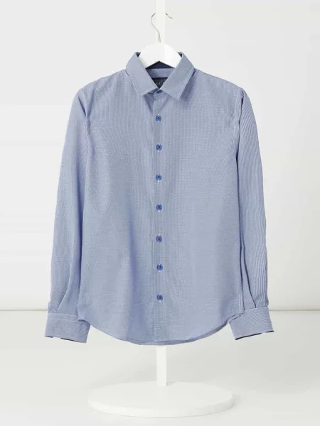 Koszula o kroju slim fit w kratkę vichy G.o.l. niebieska