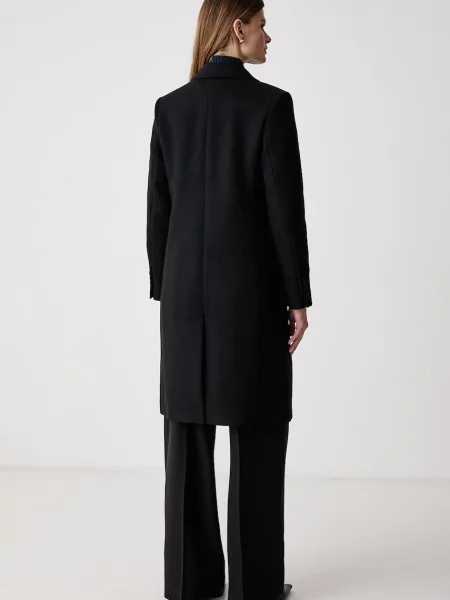 Tommy Hilfiger elegancki płaszcz z wełną czarny