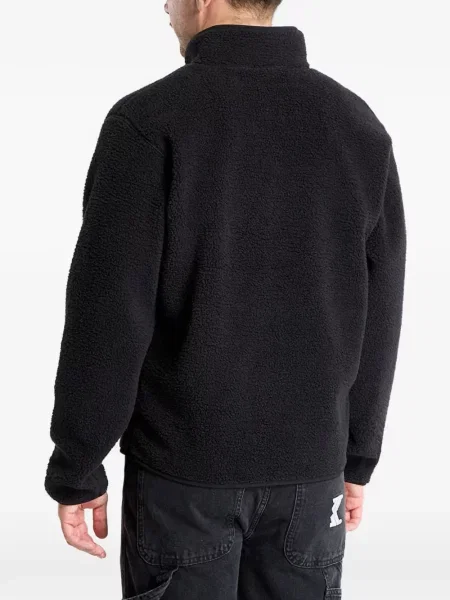 Τρέξιμο fleece μπλούζα Adidas με λαιμόκοψη v μαύρο
