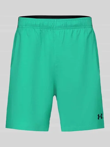 Szorty sportowe z elastycznym ściągaczem z logo Under Armour zielone