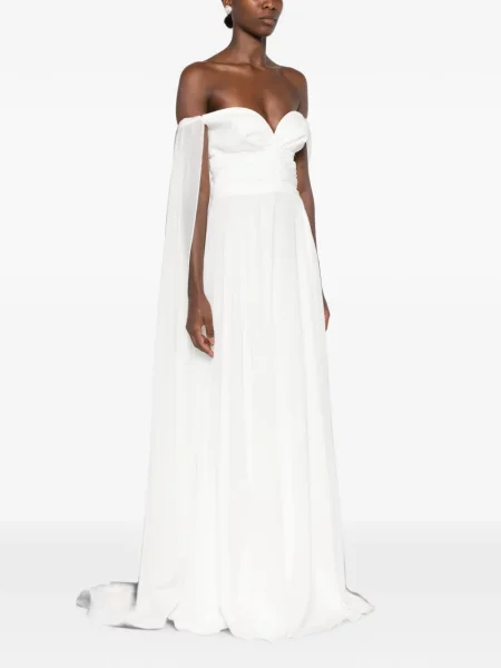 Rochie maxi Alessandro Legora cu volane alb