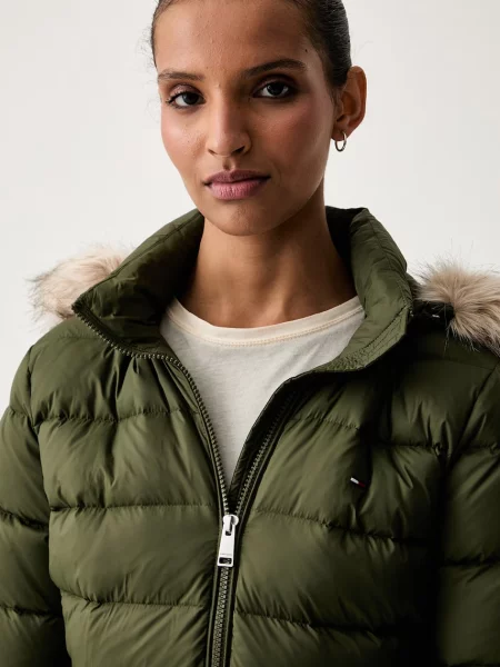 Tommy Jeans пухено яке дамско зелено