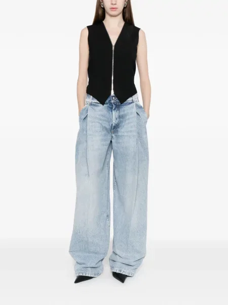 Pantaloni Sportmax plisate albastru