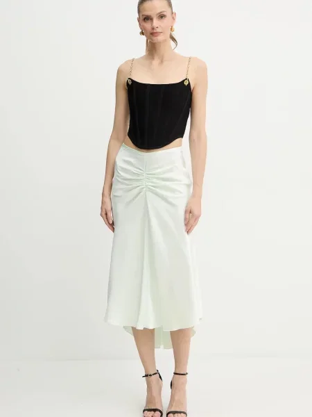 Спідниця Victoria Beckham midi пряма зелений