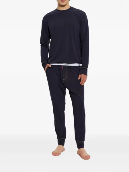 Lung tricou Dsquared2 cu autograf albastru