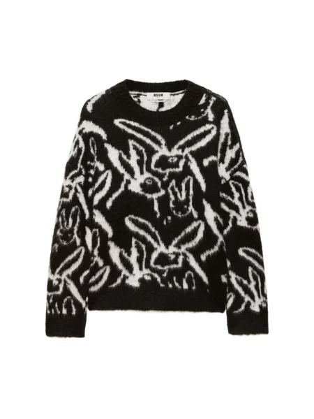 Dzianinowy sweter Msgm czarny