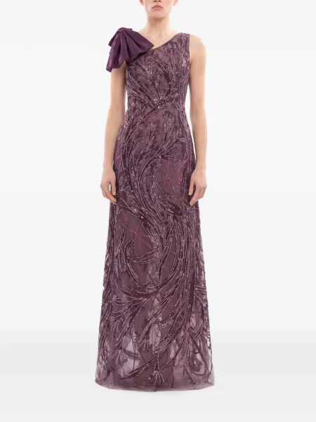 Rochie maxi Saiid Kobeisy cu funde asimetrică violet