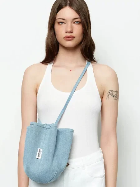 RUSLAN BAGINSKIY farmer női zsák Denim HatBag kék