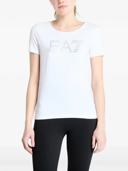Tricou Ea7 Emporio Armani cu autograf alb