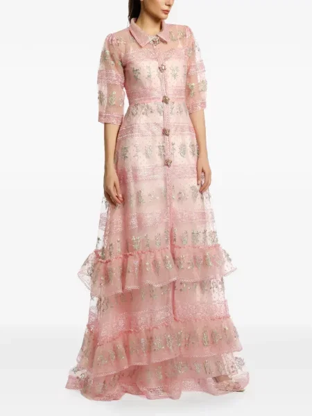 Rochie Miau By Clara Rotescu cu model floral roz