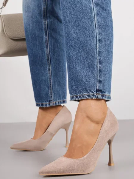 Pantofi stiletto Enaille închis bej