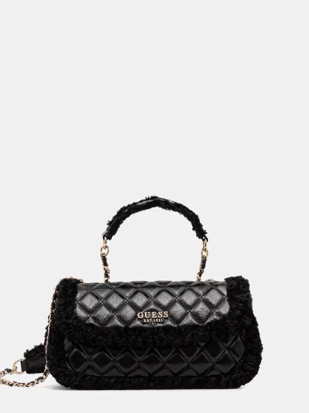 Guess Geantă pe umăr CRISTI | shearling negru