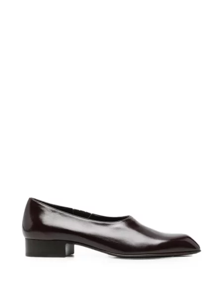 Pantofi loafer Khaite din piele roșu