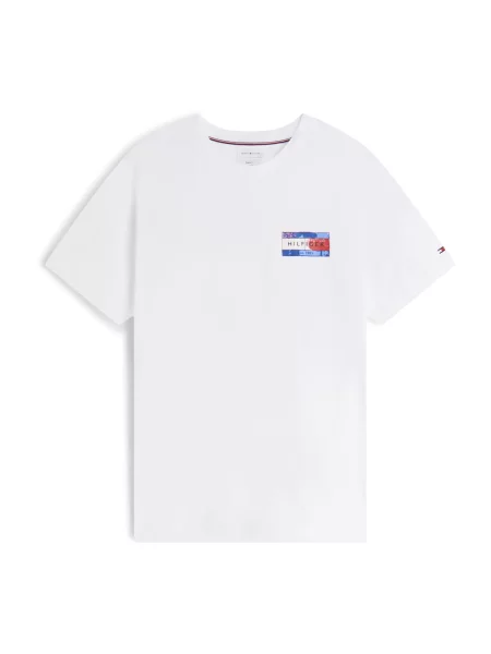 TOMMY HILFIGER Tričko světlemodrá / červená / černá bílá