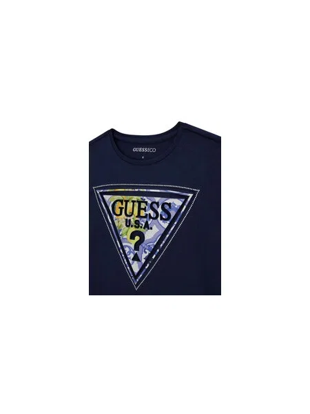 Guess Póló Sötétkék Relaxed Fit zöld