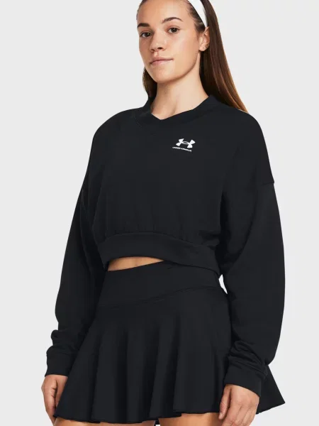 Укорочена махрова спортивна кофта Under Armour чорна