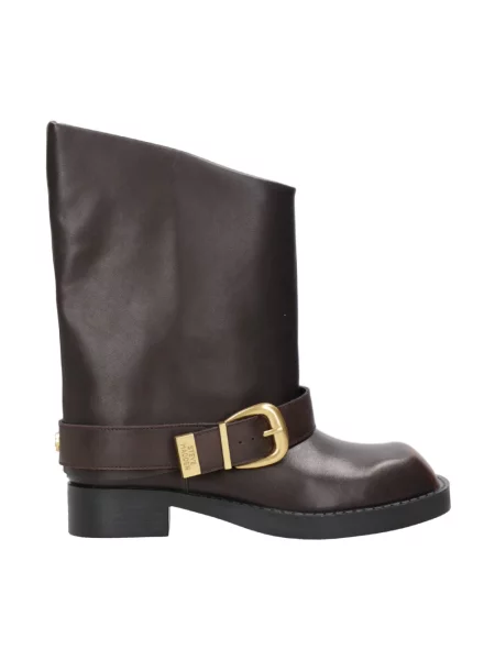 Buty do kostki Steve Madden skórzane wsuwane brązowe