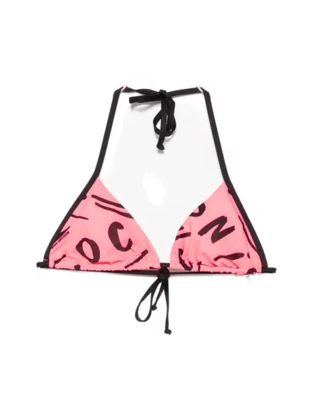 Bikini Moschino z logo różowe
