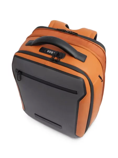 Rucsac Piquadro cu autograf portocaliu