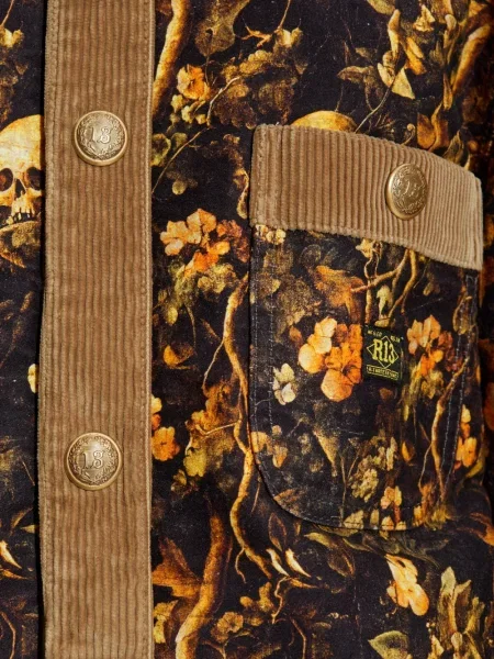 Geacă R13 cu model floral cu imagine maro