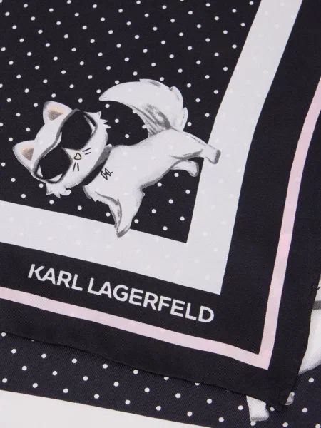 Karl Lagerfeld Šatka Ikon Choup pastelovo ružová biela čierna