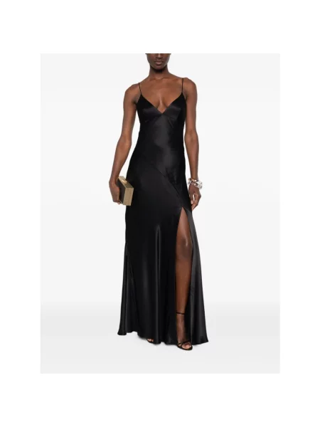 Sukienka maxi Alberta Ferretti z dekoltem w serek czarna