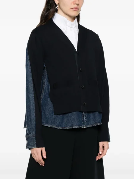 Cardigan Sacai tricotate albastru