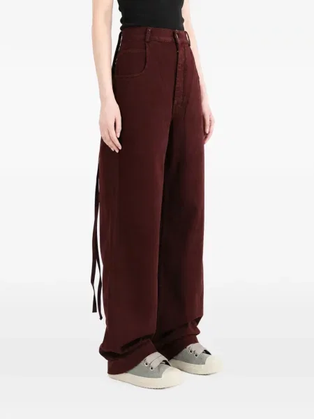 Pantaloni Ann Demeulemeester cu bretele roșu