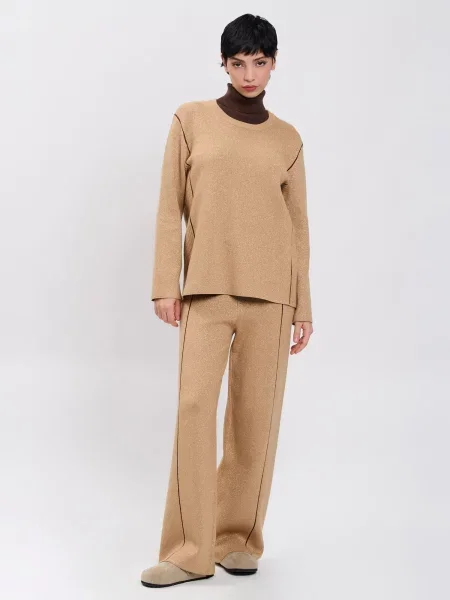 Influencer Pulover deschis maro