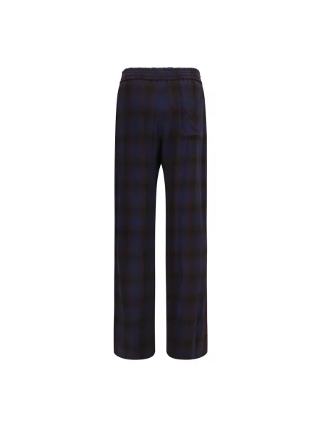 Spodnie Dries Van Noten w kratę brązowe